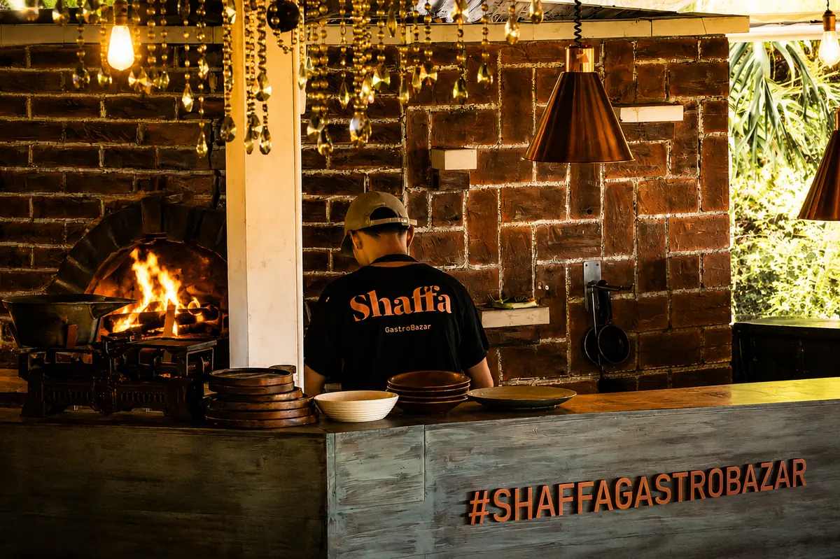 The wood-fired oven and the bar, Shaffa GastroBazar, Balangan, Bukit